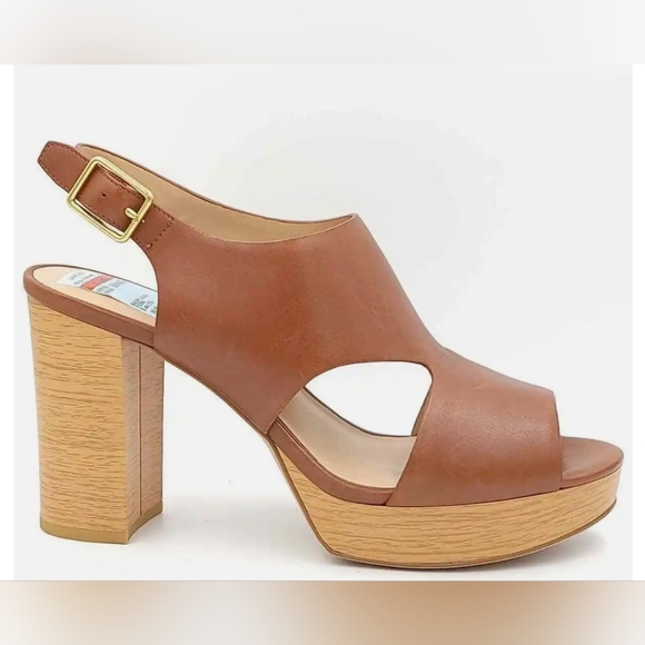 Lauren Ralph Lauren Feono Leather Peep Toe Slingback Sandals-10B - Picture 6 of 7